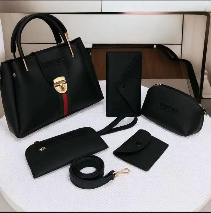 Women's leather handbags set 5pcs