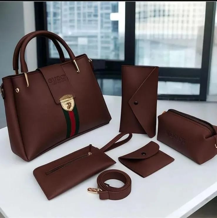 Women's leather handbags set 5pcs